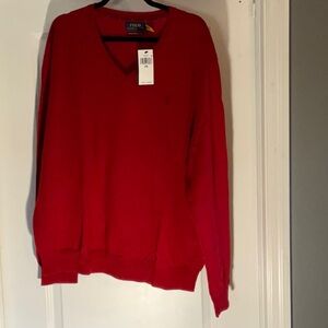 Polo Ralph Lauren Vibrant Red V-Neck Sweater